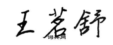 王正良王茗舒行書個性簽名怎么寫