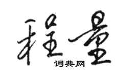 駱恆光程量行書個性簽名怎么寫