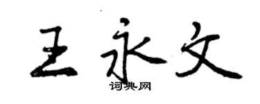 曾慶福王永文行書個性簽名怎么寫