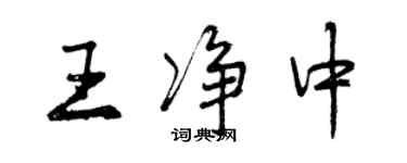 曾慶福王淨中行書個性簽名怎么寫