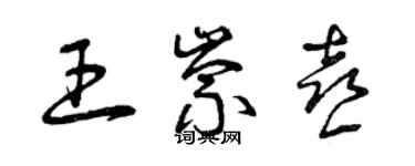 曾慶福王崇喜草書個性簽名怎么寫