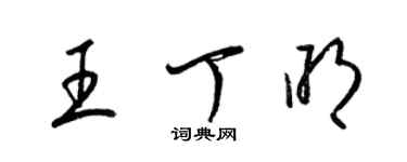 梁錦英王丁明草書個性簽名怎么寫