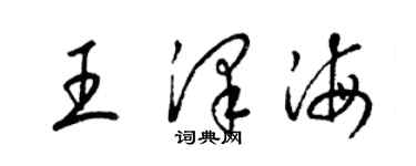 梁錦英王澤海草書個性簽名怎么寫