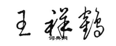 駱恆光王祥鶴草書個性簽名怎么寫