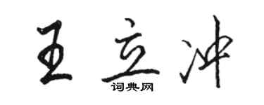 駱恆光王立沖行書個性簽名怎么寫