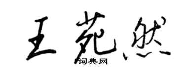 王正良王苑然行書個性簽名怎么寫