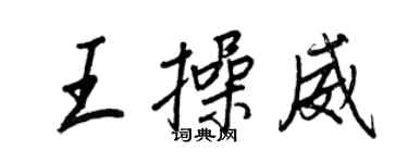 王正良王操威行書個性簽名怎么寫