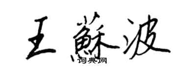 王正良王蘇波行書個性簽名怎么寫