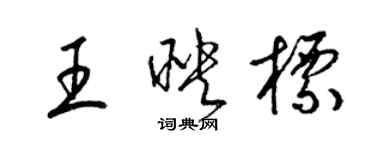 梁錦英王映標草書個性簽名怎么寫