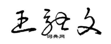 曾慶福王馳文草書個性簽名怎么寫