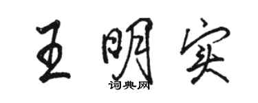 駱恆光王明實行書個性簽名怎么寫