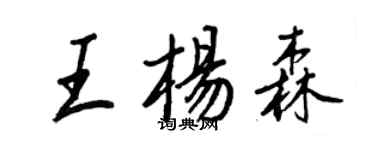 王正良王楊森行書個性簽名怎么寫