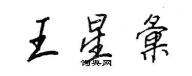 王正良王星匯行書個性簽名怎么寫