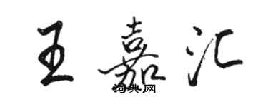 駱恆光王嘉匯行書個性簽名怎么寫