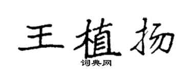 袁強王植揚楷書個性簽名怎么寫
