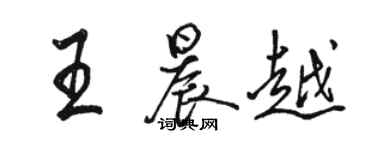 駱恆光王晨越行書個性簽名怎么寫