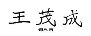 袁強王茂成楷書個性簽名怎么寫