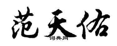 胡問遂范天佑行書個性簽名怎么寫