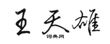 駱恆光王天雄行書個性簽名怎么寫