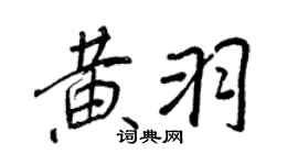 王正良黃羽行書個性簽名怎么寫