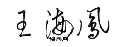 駱恆光王海鳳草書個性簽名怎么寫