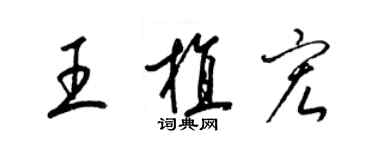 梁錦英王植宏草書個性簽名怎么寫