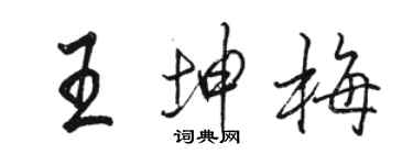 駱恆光王坤梅行書個性簽名怎么寫