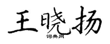 丁謙王曉揚楷書個性簽名怎么寫