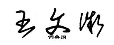 朱錫榮王文微草書個性簽名怎么寫