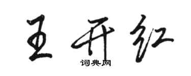 駱恆光王開紅行書個性簽名怎么寫