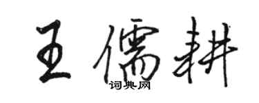 駱恆光王儒耕行書個性簽名怎么寫