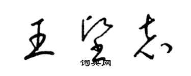 梁錦英王堅志草書個性簽名怎么寫