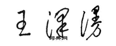 駱恆光王澤漫草書個性簽名怎么寫