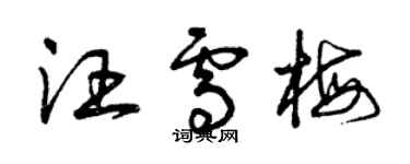 曾慶福汪雪梅草書個性簽名怎么寫