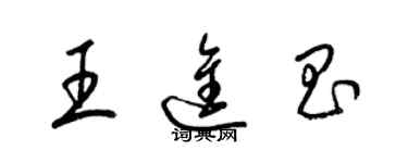 梁錦英王進昌草書個性簽名怎么寫