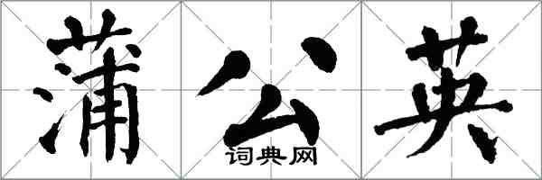 翁闓運蒲公英楷書怎么寫