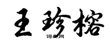 胡問遂王珍榕行書個性簽名怎么寫