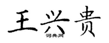 丁謙王興貴楷書個性簽名怎么寫