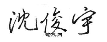 駱恆光沈俊宇行書個性簽名怎么寫