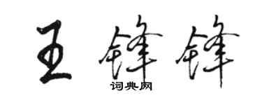 駱恆光王鋒鋒行書個性簽名怎么寫