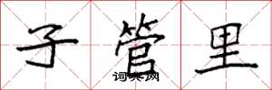 袁強子管里楷書怎么寫