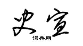 朱錫榮史宣草書個性簽名怎么寫
