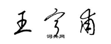 梁錦英王寧甫草書個性簽名怎么寫