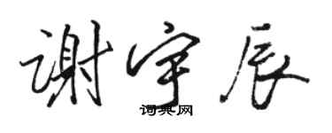 駱恆光謝宇辰行書個性簽名怎么寫