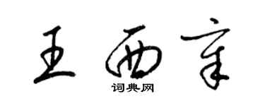 梁錦英王西章草書個性簽名怎么寫