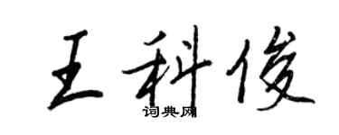 王正良王科俊行書個性簽名怎么寫