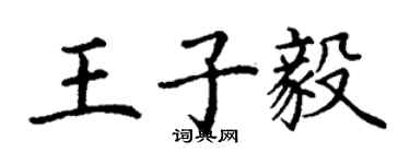 丁謙王子毅楷書個性簽名怎么寫