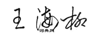 駱恆光王海柳草書個性簽名怎么寫