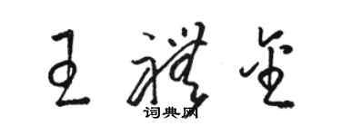 駱恆光王禮金草書個性簽名怎么寫