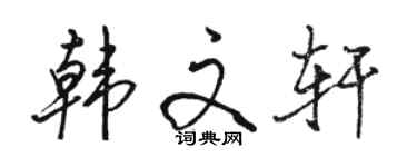 駱恆光韓文軒行書個性簽名怎么寫